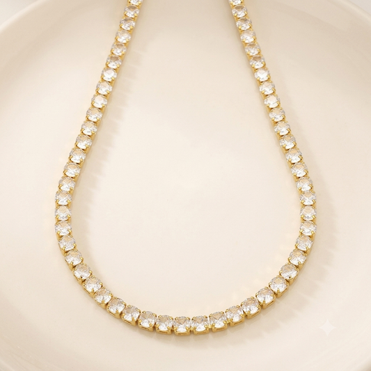 Colar Choker Riviera de Zircônias | Folheado Ouro 18k