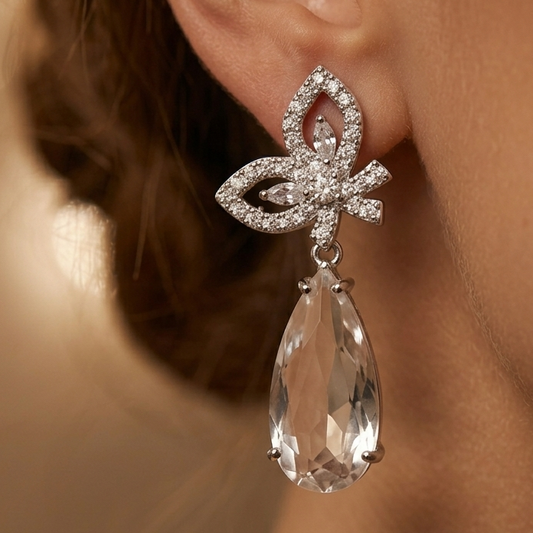 Brinco Gota com Zircônias | Cristal
