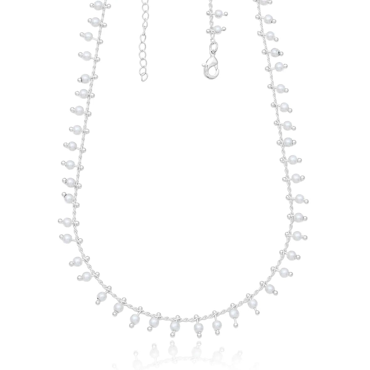 Choker Pérolas Delicadas | Folheado Prata 1000
